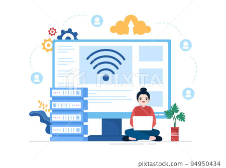 Intranet Internet Network Connection Technology to Share Confidential Company Information in Template Hand Drawn Cartoon Flat Illustration Intranet Internet Network Connection Technology to Share Confidential Company Information in Template Hand Drawn Cartoon Flat Illustration 94950434