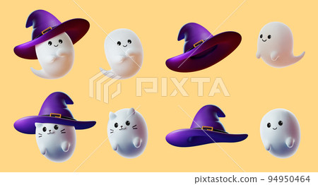 3d halloween ghosts set 94950464