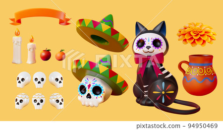 3d Day of the dead set 94950469
