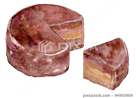 Chocolate cake watercolor illustration Chocolate cake watercolor illustration 94950909