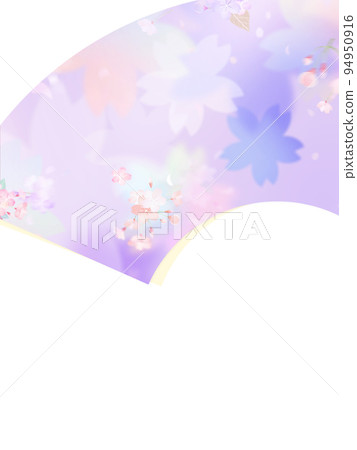 以櫻花和扇子為主題的日式材料 94950916
