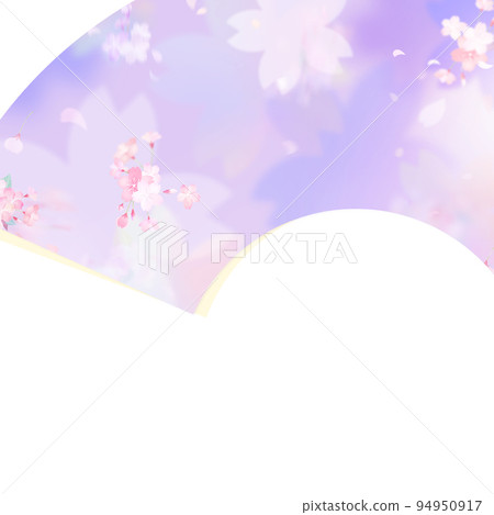 以櫻花和扇子為主題的日式材料 以櫻花和扇子為主題的日式材料 94950917