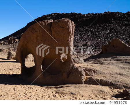Abstract Rock formation at Tegharghart aka elephant in Tassili nAjjer national park, Algeria 94951978