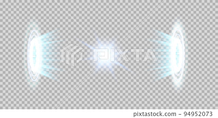 Vector white glitter wave abstract illustration. White star dust trail sparkling particles isolated on transparent background. Magic concept 94952073