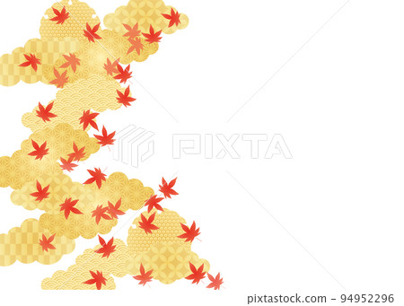 秋季日本背景（秋葉）2022-17 矢量 94952296