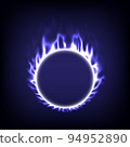 Glowing swirl light effect. Abstract magic frame. Power energy of circular element. Luminous sci-fi. Shining neon lights cosmic. Futuristic swirl universe trail effect. Glitch, rays  and flame 94952890