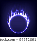 Glowing swirl light effect. Abstract magic frame. Power energy of circular element. Luminous sci-fi. Shining neon lights cosmic. Futuristic swirl universe trail effect. Glitch, rays  and flame 94952891