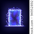Portal to another universe with lightning. Teleport podium. Sci-fi magic gate in game fantasy 94952892