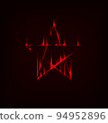 Glowing star fire. Magic stargate and symbol for sacrificial ceremony in game fantasy. Showing display interface. Teleportation gate 94952896