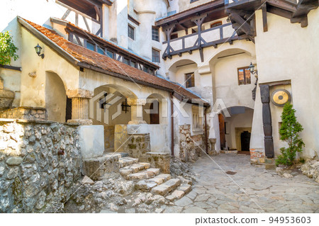 Courtyard of Dracula castle in Bran, Romania Courtyard of Dracula castle in Bran, Romania 94953603
