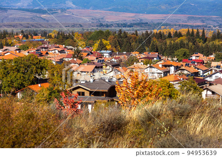 Bansko, Bulgaria, old town autumn panorama 94953639