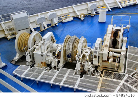 Mooring device of a large ferry…Winch on the deck 94954116