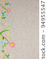 Flower embroidery on fabric 94955547
