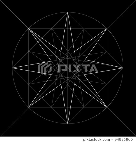 Set of sacred geometry. Vector Illustration isolated on white. Sacred geometry. Black lines on a white background. 94955960