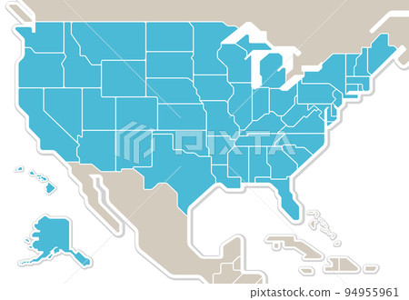 美國地圖分為北美 50 個州 美國地圖分為北美 50 個州 94955961