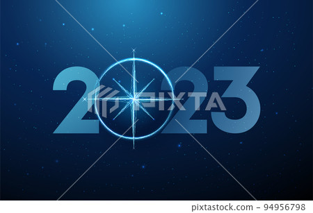 Abstract Happy 2023 New Year greeting card with compass Abstract Happy 2023 New Year greeting card with compass 94956798