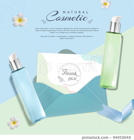 Natural Cosmetic Products on Pastel Color Background Natural Cosmetic Products on Pastel Color Background 94958048