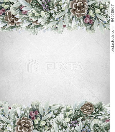 Merry Christmas card. Greeting card for winter holidays. Merry Christmas card. Greeting card for winter holidays. 94958667