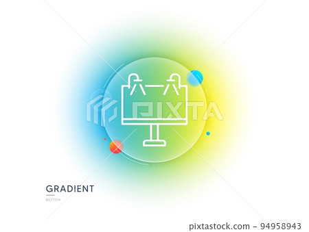 Road Ads banner line icon. Gradient blur button with glassmorphism. Advertisement symbol. Business offer sign. Transparent glass design. Road banner line icon. Vector Road Ads banner line icon. Gradient blur button with glassmorphism. Advertisement symbol. Business offer sign. Transparent glass design. Road banner line icon. Vector 94958943