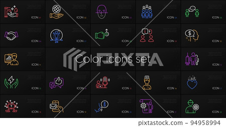 Set of Messenger mail, Washing hands and Social distance line icons. Include Interview, Teamwork question, Like icons. Drag drop, Engineer, Settings blueprint web elements. Vector 94958994