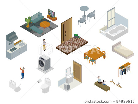 一組等距內飾和人 94959615