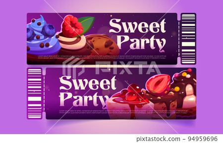 Sweet party coupons with cakes and desserts 94959696