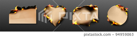 Burn craft paper borders, burnt pages, parchment 94959863