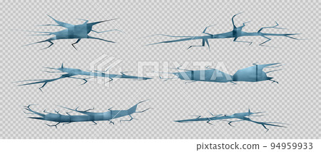 Ground cracks png set isolated on transparent Ground cracks png set isolated on transparent 94959933