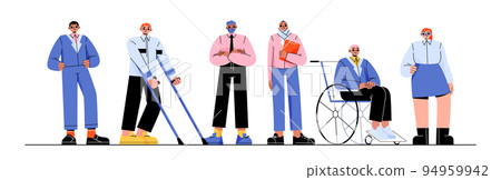 Multinational diverse business team characters 94959942