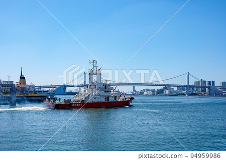 Tokyo Fire Department's largest fire boat Miyakodori dispatched Tokyo Fire Department's largest fire boat Miyakodori dispatched 94959986