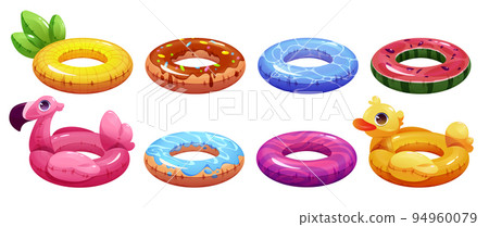 Set of swimming rings, inflatable rubber tubes 94960079