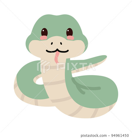 Cute cartoon green snake animal 94961450