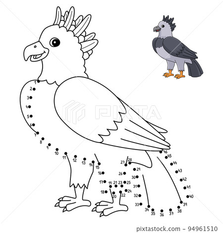 Dot to Dot Harpy Eagle Isolated Coloring Page Dot to Dot Harpy Eagle Isolated Coloring Page 94961510