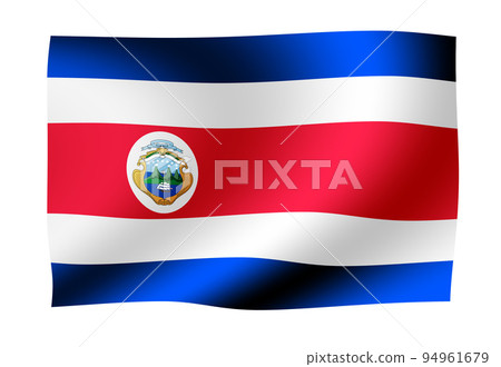 Flag illustration that flaps and waves in the wind | Costa Rica 94961679