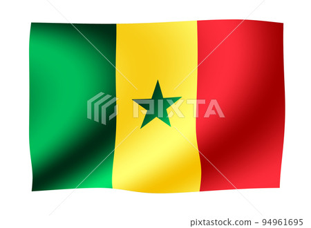在風中飄揚的旗幟插圖 | 塞內加爾 94961695