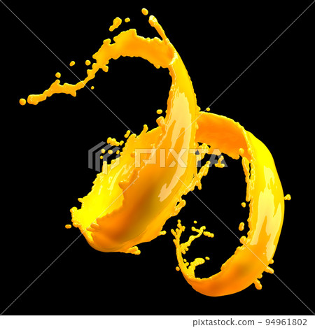 orange juice splash isolated on black background orange juice splash isolated on black background 94961802