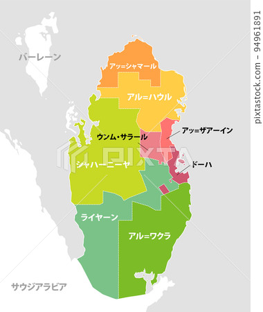 Qatar administrative division map/map vector illustration 94961891