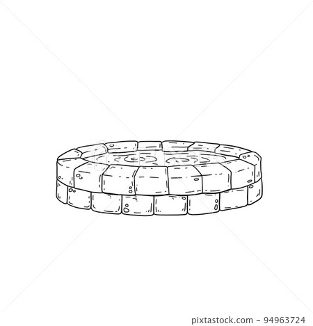 Stone pond. City landmark and decoration. Water tank and small lake. 94963724