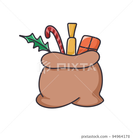Christmas santa bag with gifts cartoon clipart Christmas santa bag with gifts cartoon clipart 94964178
