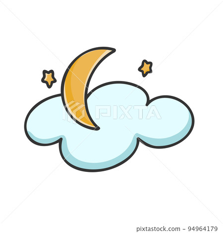 Month stars and cloud cartoon composition 94964179