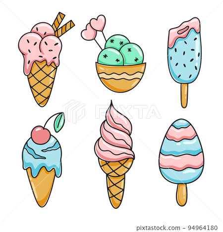 Ice cream cartoon clipart set 94964180