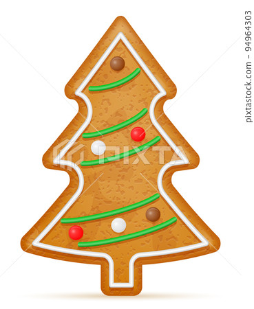 christmas gingerbread cookies for new year's holiday celebration vector illustration 94964303