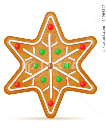 christmas gingerbread cookies for new year's holiday celebration vector illustration 94964305