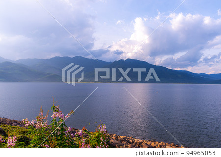 View of landscape nature and river and mountain 94965053