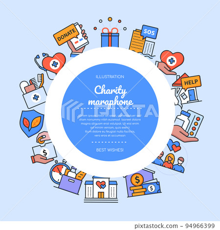 Charity marathon - vector flat design style banner 94966399