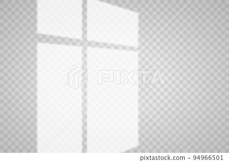 Overlay shadow effect. Transparent overlay window and blinds shadow. Realistic light effect of shadows and natural lighting on a transparent background. Vector illustration. Overlay shadow effect. Transparent overlay window and blinds shadow. Realistic light effect of shadows and natural lighting on a transparent background. Vector illustration. 94966501