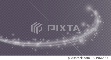 White png dust light. Bokeh light lights effect background. Christmas background of shining dust Christmas glowing light bokeh confetti and spark overlay texture for your design. 94966554