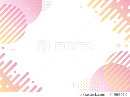 Geometry abstract Memphis liquid pink yellow gradation frame 94966914