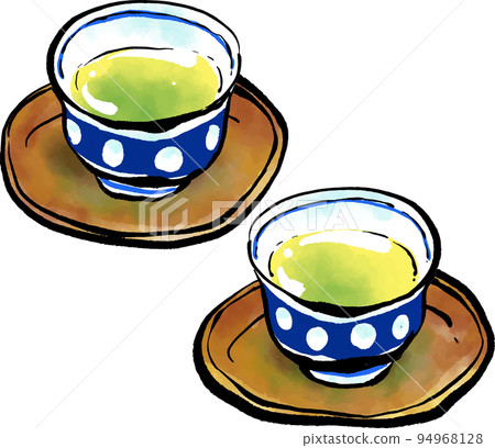 茶杯的手寫插圖(毛筆書寫風格) 茶杯的手寫插圖(毛筆書寫風格) 94968128