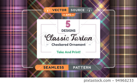 Tartan Halloween seamless patterns, merry christmas texture, checkered scottish fabric. 94968233